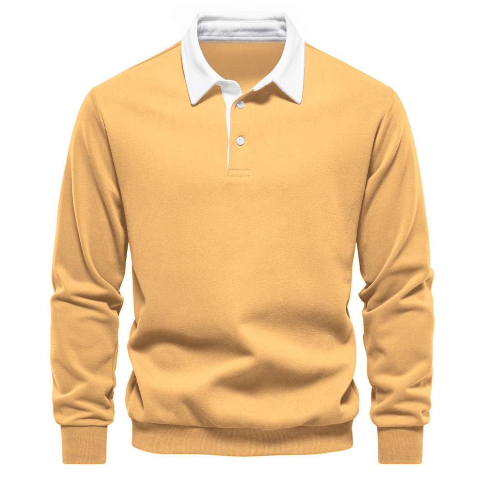 Herrer nan elegante Langærmet Poloshirt med kontrastkrave Skovae
