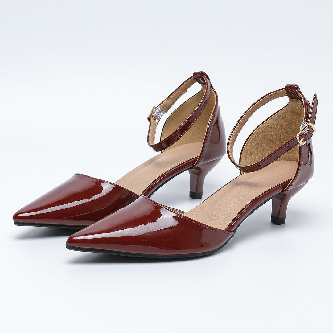 Dame elegante Slingback-pumps med spids tåområde og blank overflade Stilla