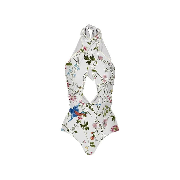 Dame badedragt-sæt med blomsteret omslagsskørt og raffineret top Stilla