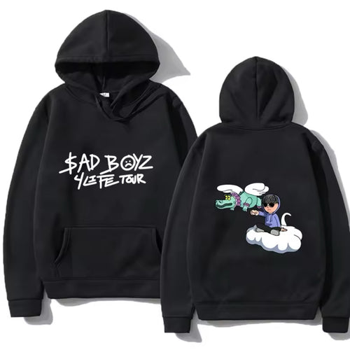 Kvinders hoodie med kreativ print og komfortable kængurulommer Skovae