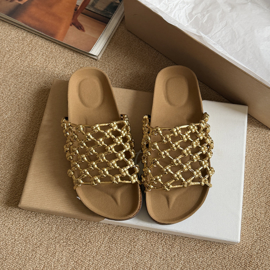 Femme Stilfulde Flettede Slide Sandaler Stilla