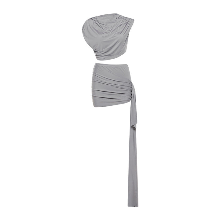 Dame elegant og figursyet top med asymmetrisk nederdel Stilla