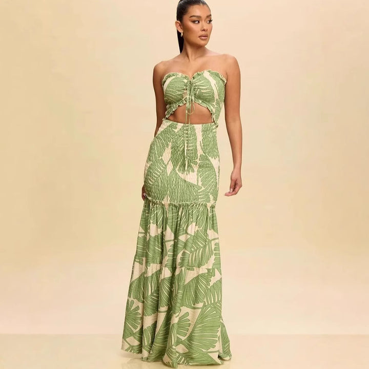 Femme Cut-Out Strapless Maxikjole Stilla