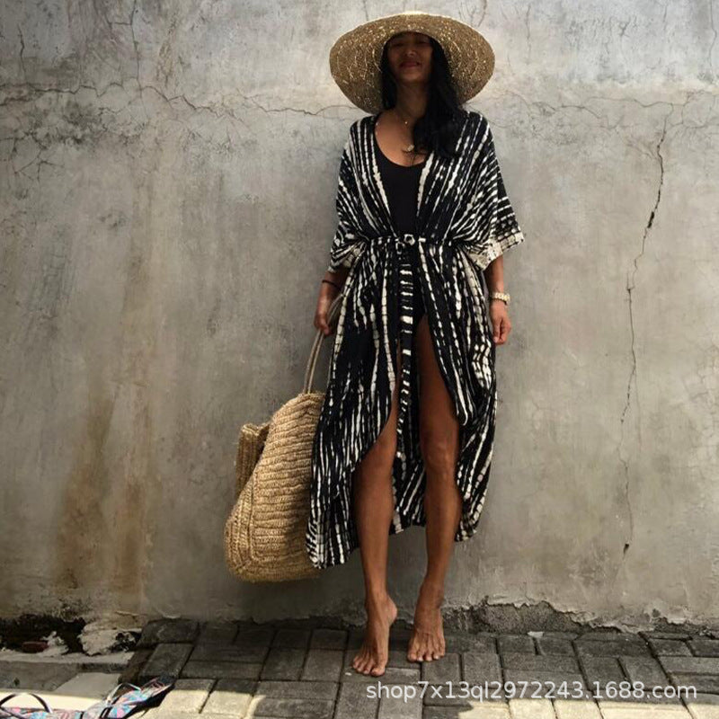 Dame Strandkimono med unikt batikdesign og afslappet snit Stilla