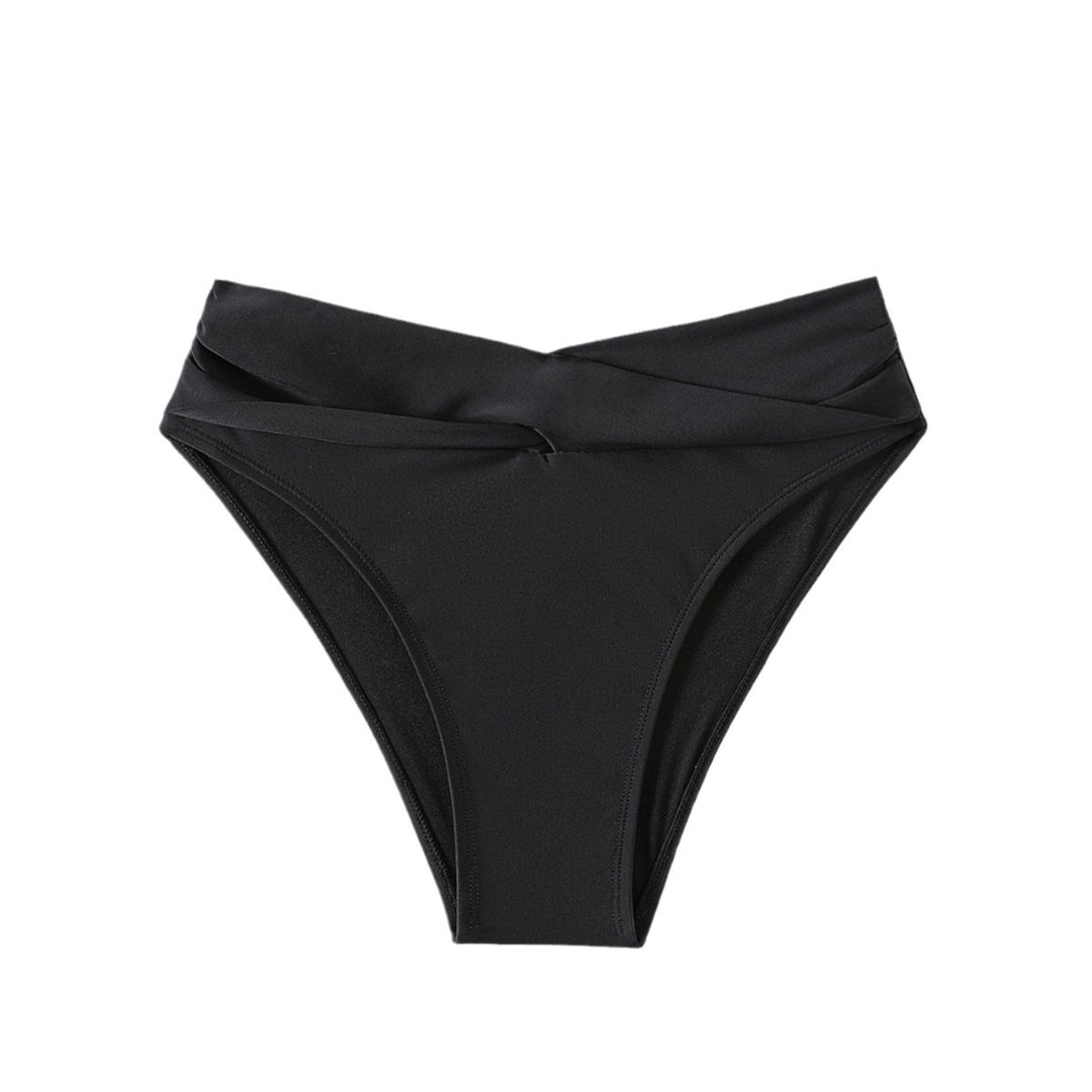Dame højtaljede badetights med elegant rynkning Skovae