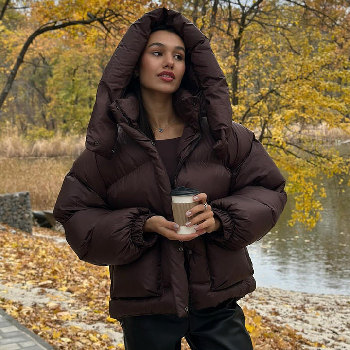 Kvinders quilted vinterjakke med oversize hætte Stilla