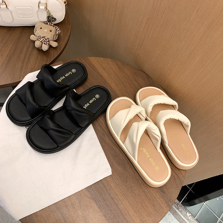 Dame slippers med elegant knude-detalje Stilla