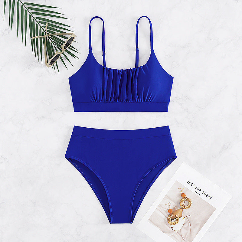 Damer Crop-Top Bikini-Sæt med høj talje og raffineret rynkning Stilla