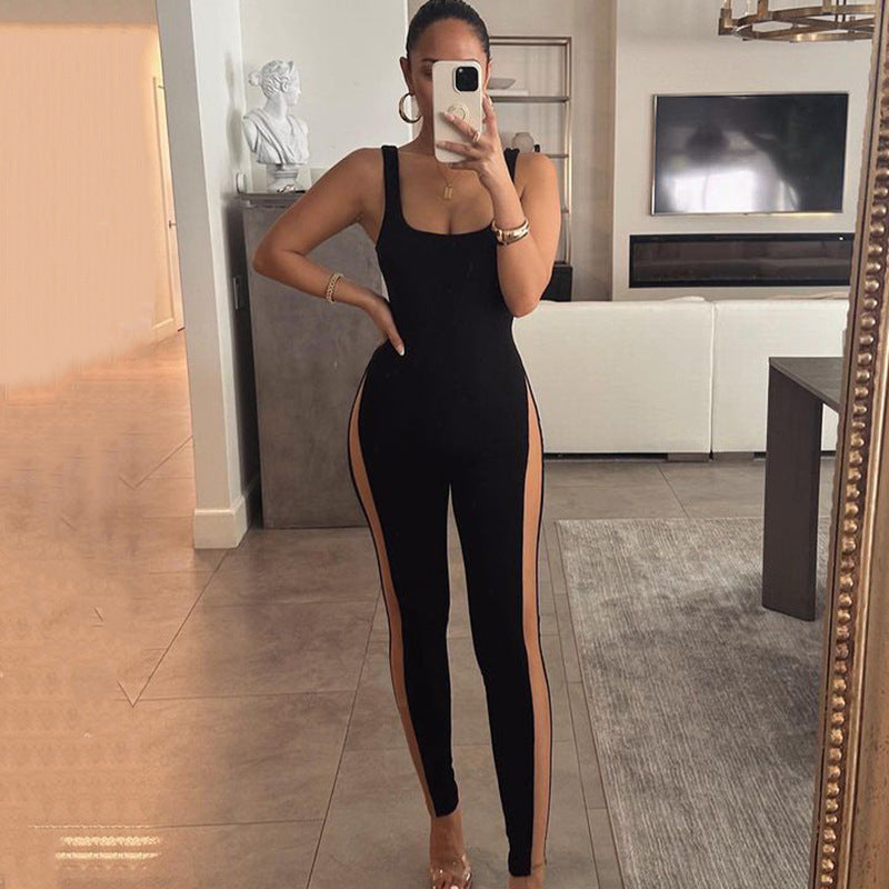 Dame højtydende ærmeløs bodysuit med sidelange udskæringer Stilla