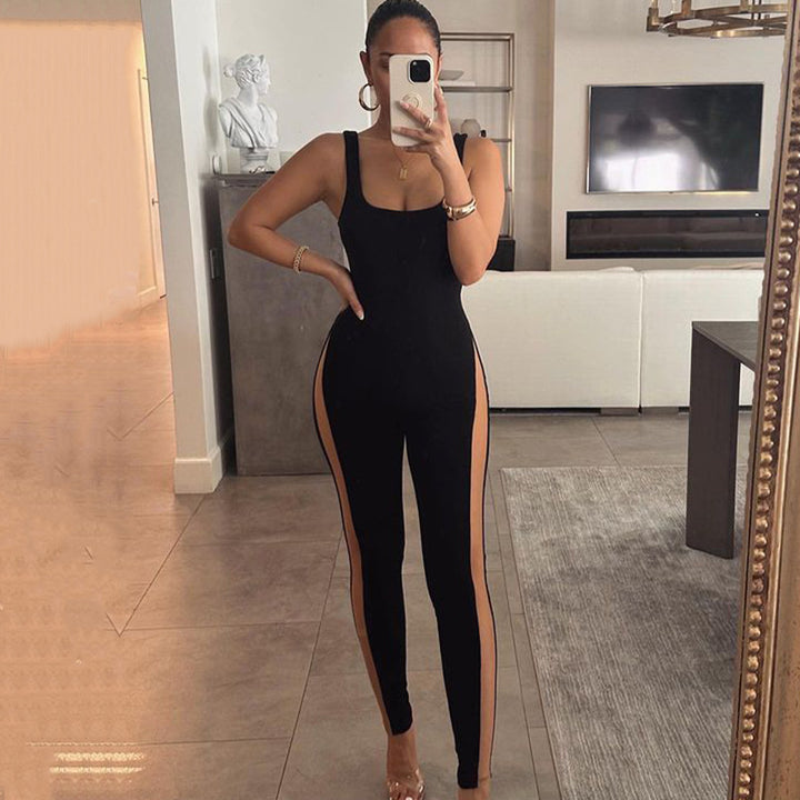 Dame højtydende ærmeløs bodysuit med sidelange udskæringer Stilla
