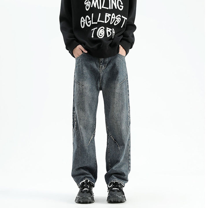 Herre afslappede baggy jeans med unikke syninger og en behagelig pasform Stilla