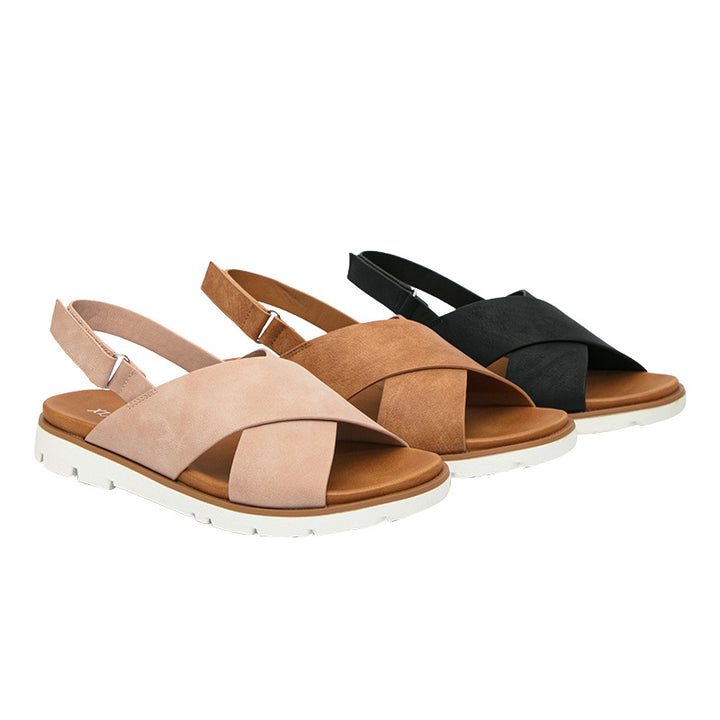 Dame sandaler med diagonalt remkonstruktion og skridsikker sål Stilla