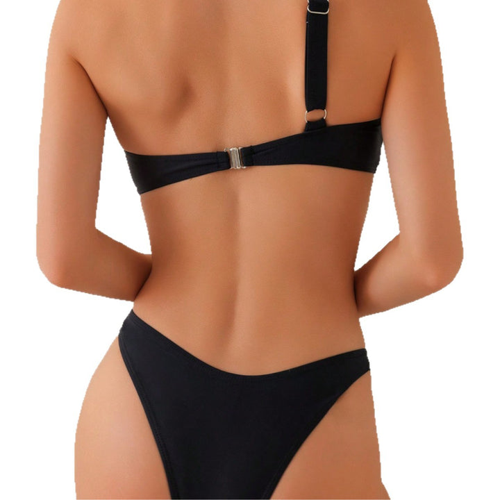 Dame asymmetrisk bikini-sæt med dekorativ detalje Skovae
