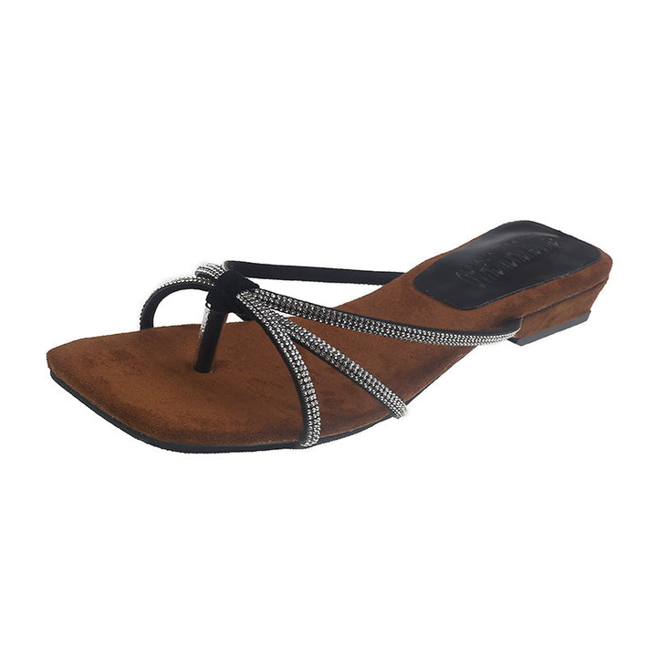 Dame Strappy Steg Sandaler med Blokhæl Stilla