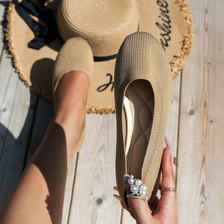 Dame Ballerinas med fleksibelt overmateriale og skridsikker sål Stilla