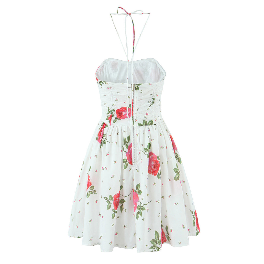 Dame stropkjole med blomsterdesign og legende snit Stilla