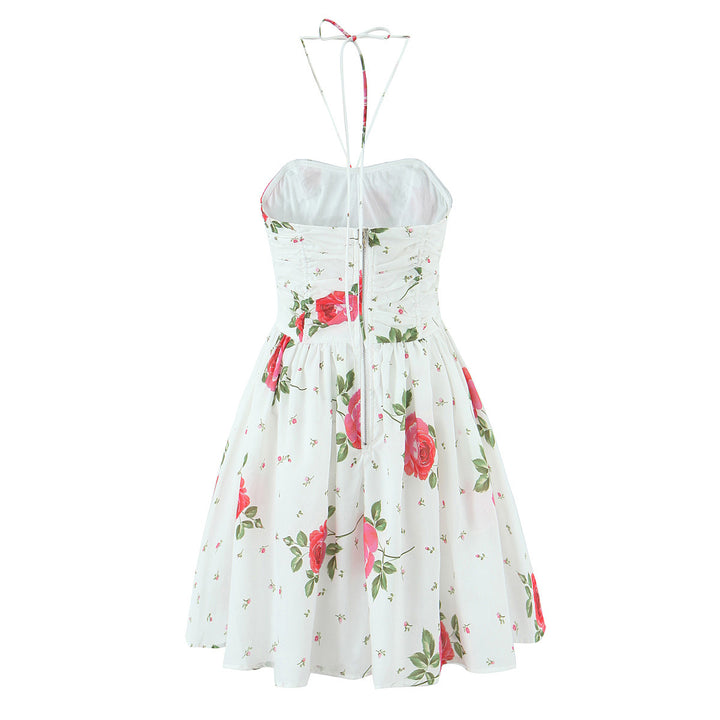 Dame stropkjole med blomsterdesign og legende snit Stilla