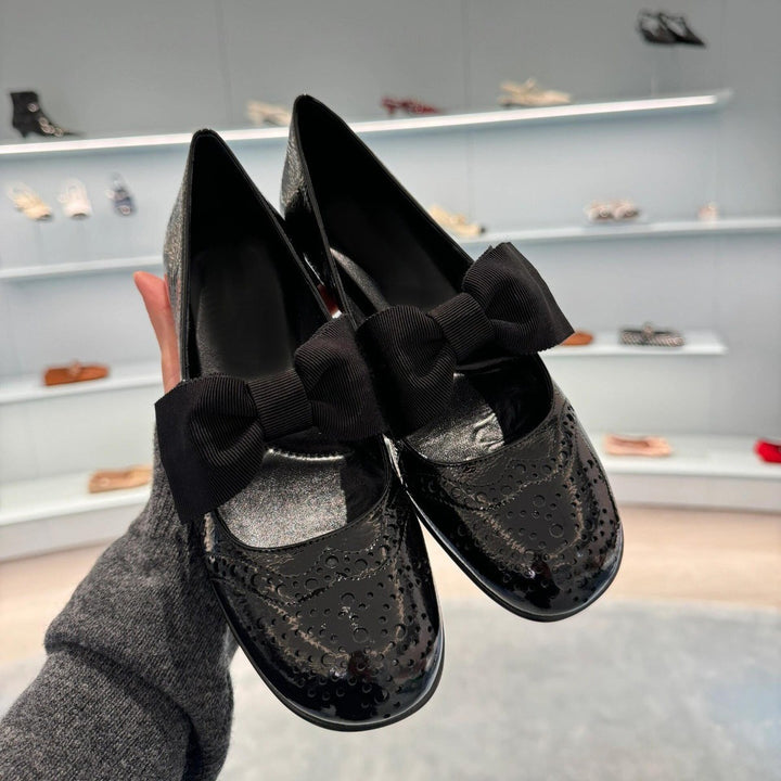 Dame Dekorativ Sløjfe-Detalje Ballerina Flade Stilla