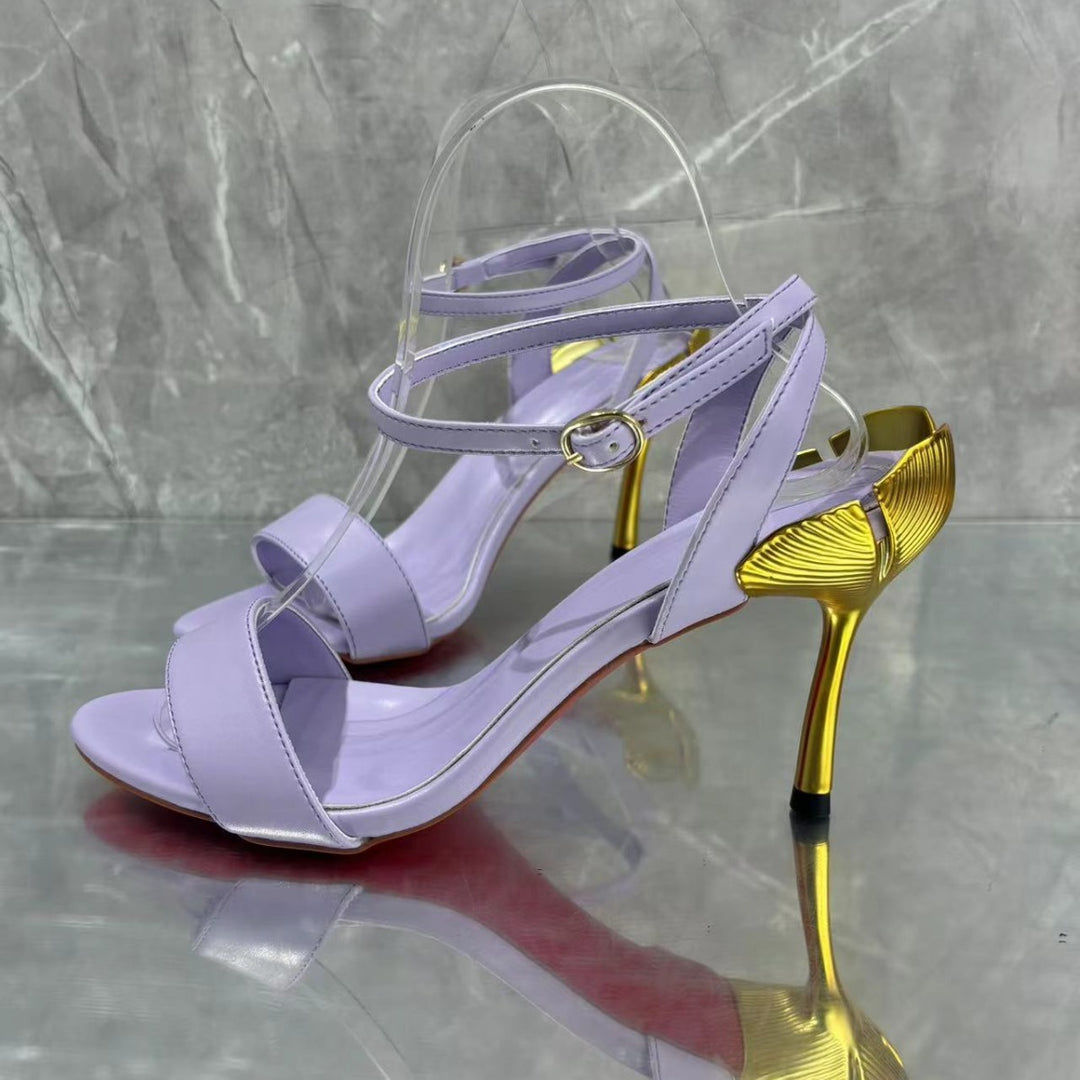 Femme Elegante Transparent Stilettohæle med Dekoreret Riemchen Stilla
