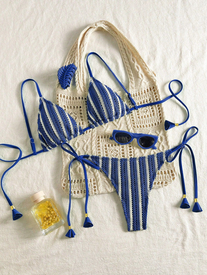 Dame Strappy Bikinisæt med justerbare stropper Skovae