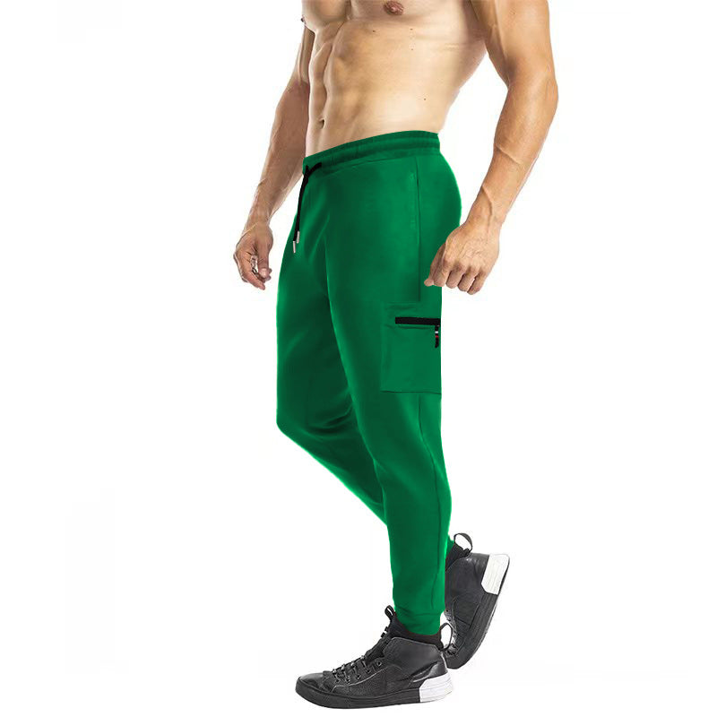 Herrer casual sportsbukser med praktiske lynlåslommer og elastisk talje Stilla