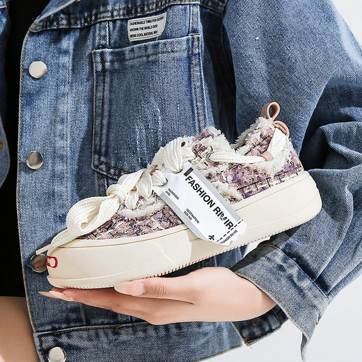Dame Sneakers med stilfuldt strikdesign og komfortabel sål Stilla
