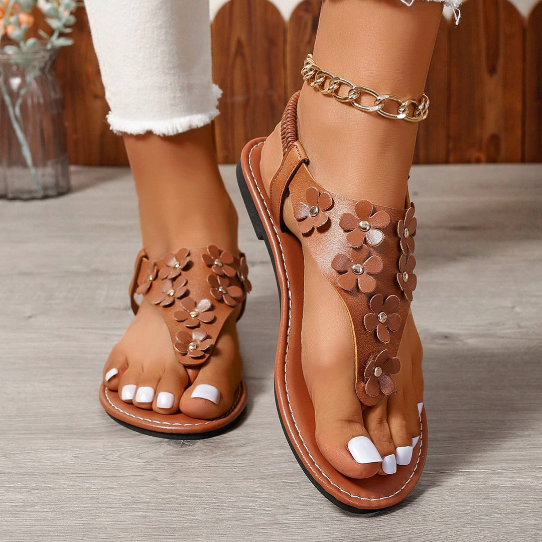 Dame toe-post sandaler med moderigtige paillet-applikationer og ergonomisk fodseng Stilla