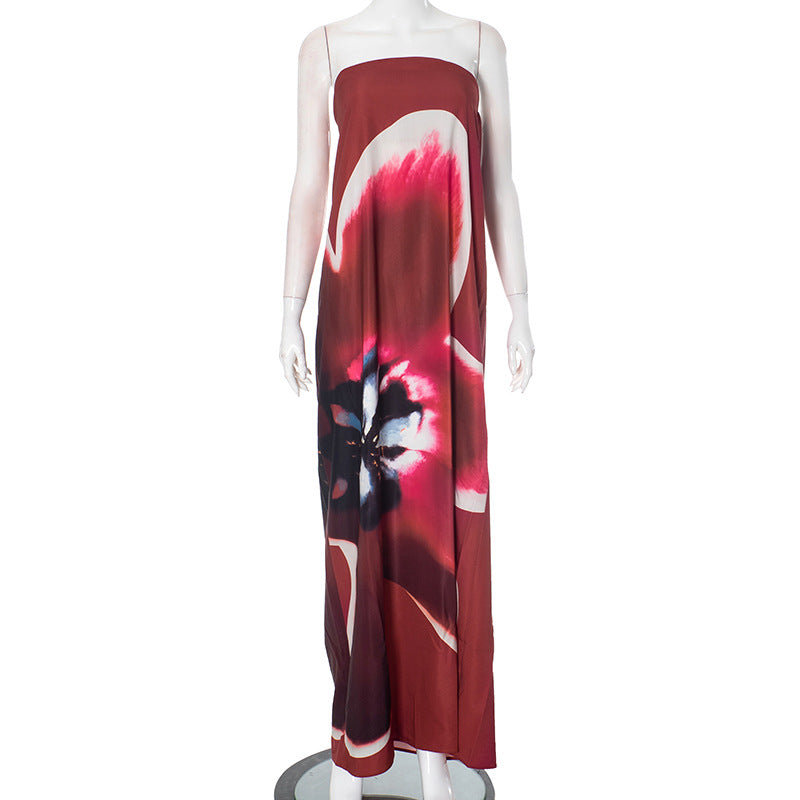Femme Strapless Blomster Maxi Kjole Stilla