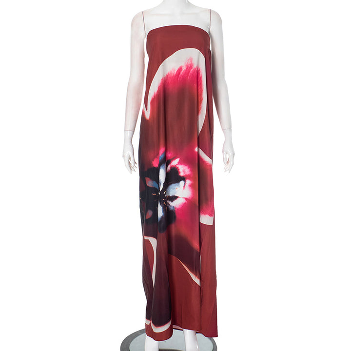 Femme Strapless Blomster Maxi Kjole Stilla