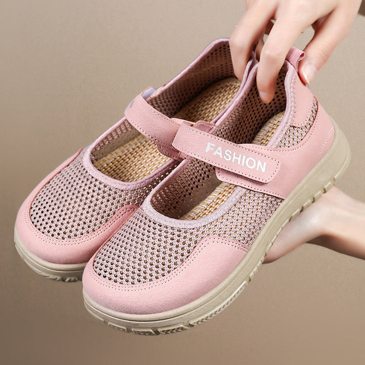 Dame Komfortable Sneakers med justerbar velcrolukning og åndbar netoverflade Stilla