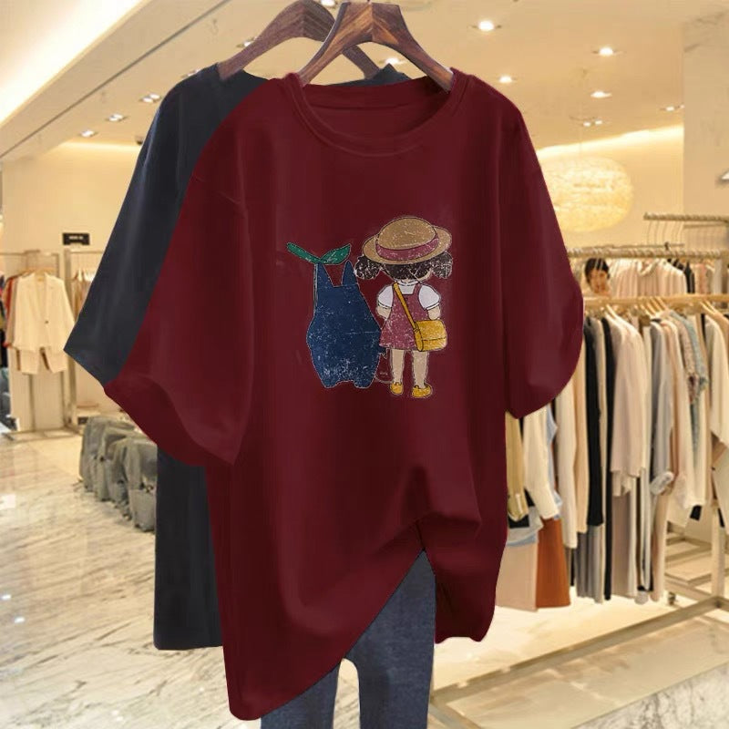 Dame T-Shirt med legende grafiktryk og afslappet snit Stilla