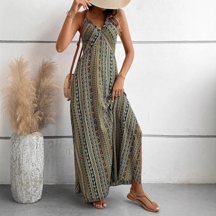 Damer Strappy Bohemian Maxi Kjole Stilla