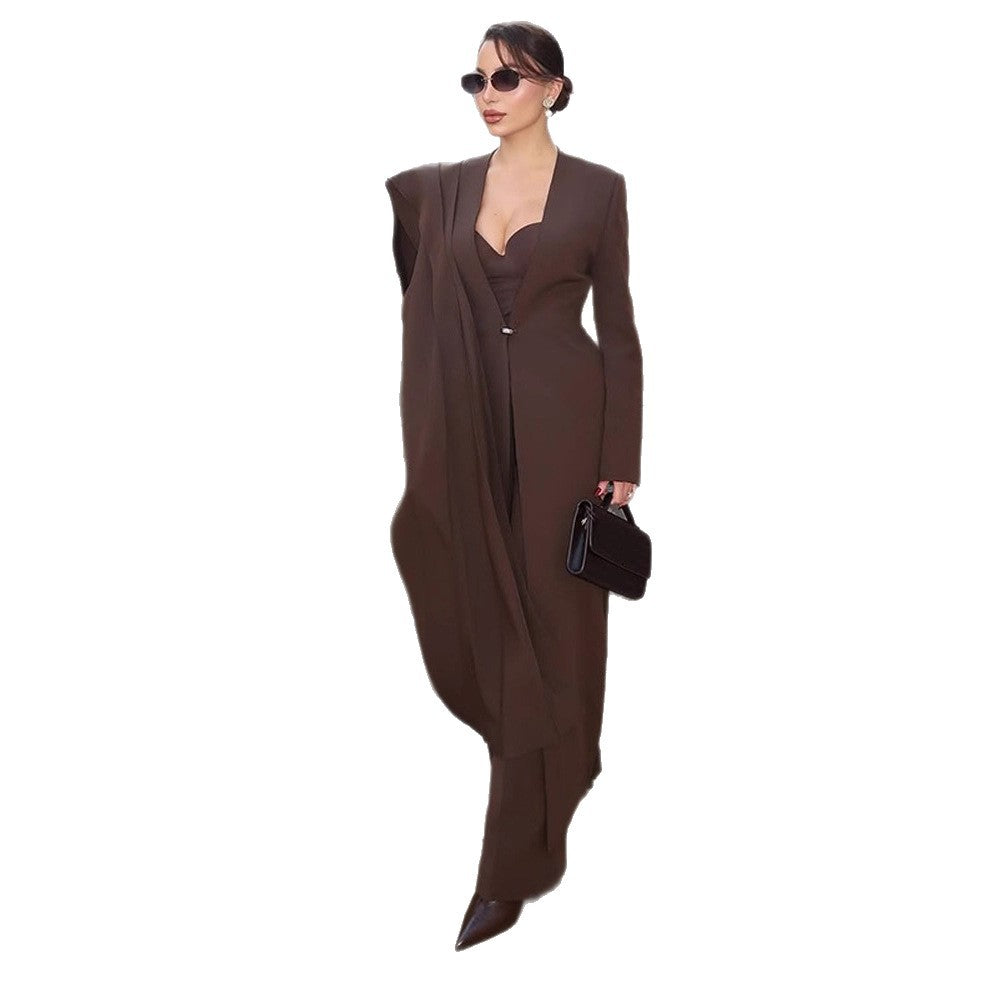 Dame elegant knælang Blazer-kjole Stilla