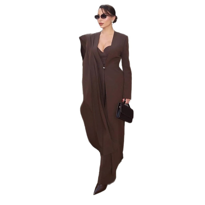 Dame elegant knælang Blazer-kjole Stilla
