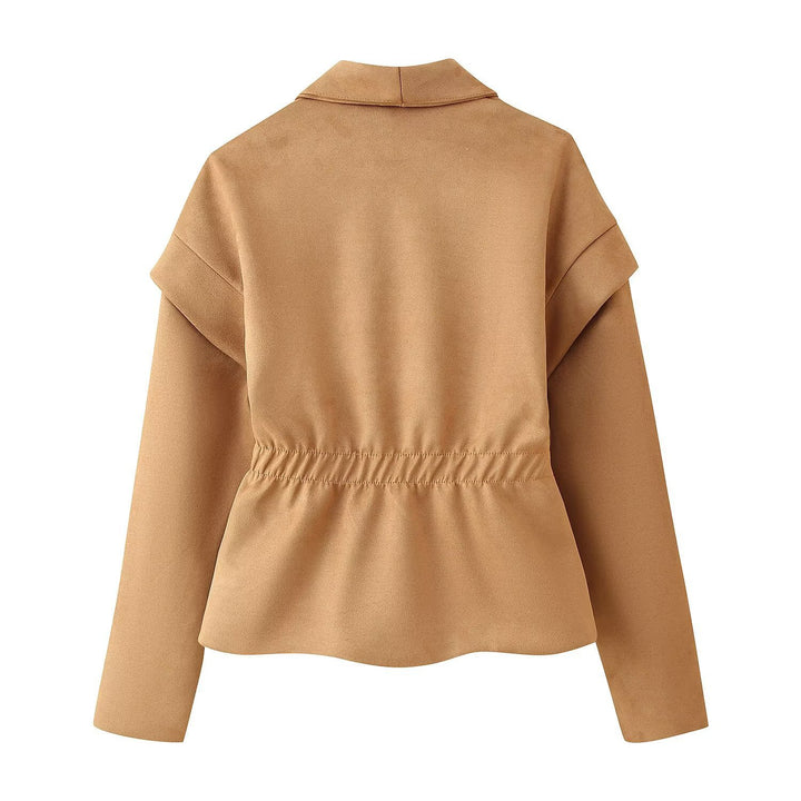 Dame elegant blazer med asymmetrisk ærmer og praktiske lommer Stilla