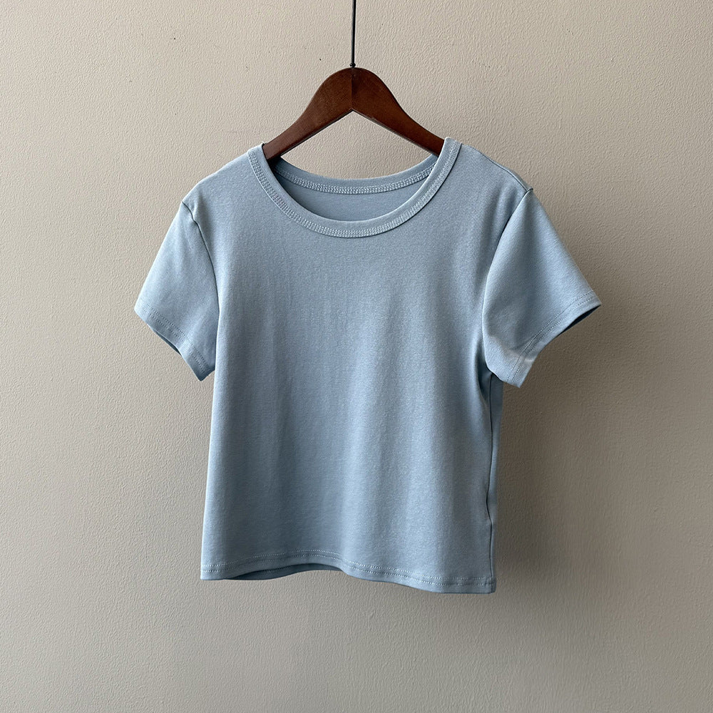 Dame Basis T-shirt i høj kvalitet bomuld med ergonomisk snit Stilla