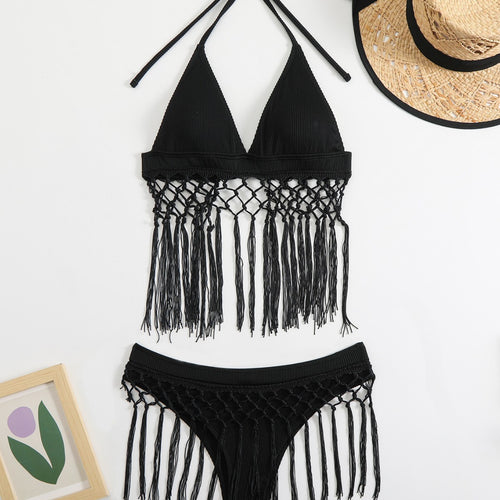 Dame fritids sommer bikini med moderne frynser Skovae