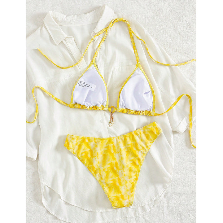 Dame Triangel-Bikini med rynker og moderigtig detalje Skovae