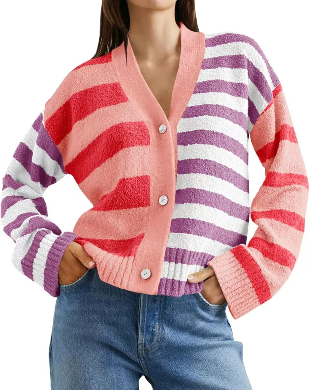 Dame Farvet Loungewear Jakke lavet af hyggeligt materiale Stilla