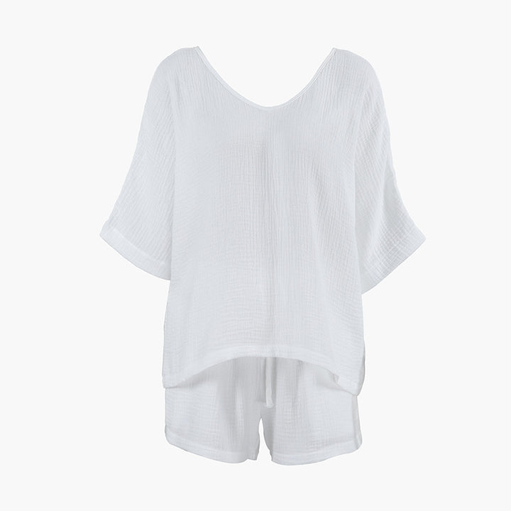 Dame sæt bestående af let, åndbar bluse og shorts Stilla