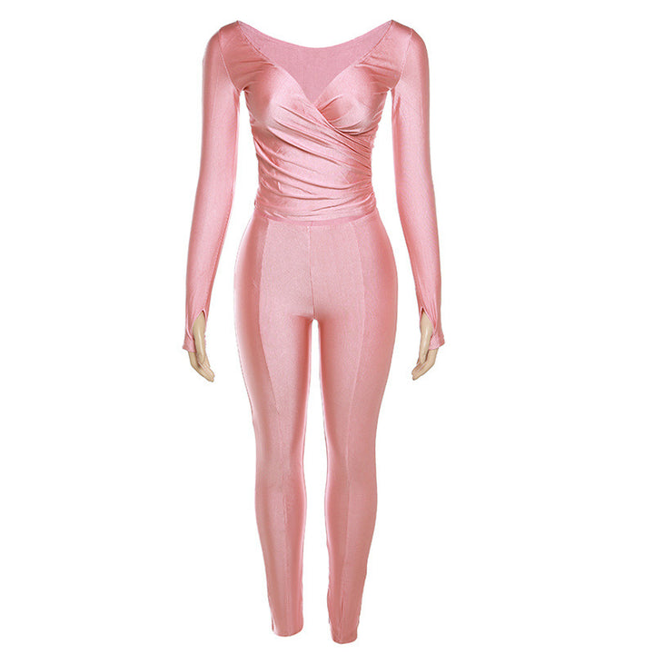 Dame Elegant Bodysuit med indviklet design og lange ærmer Stilla
