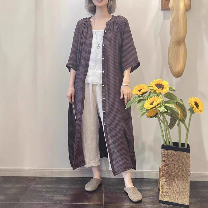 Dame Button-Up Maxi-kjole med lommer og taljeret bælte Stilla