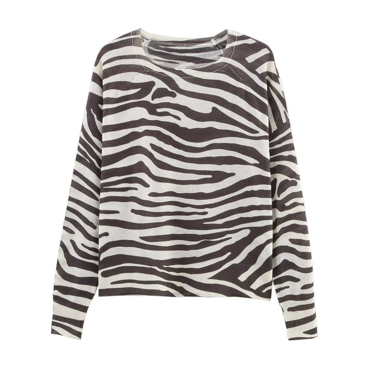 Dame trendy sweater med zebramønster Stilla