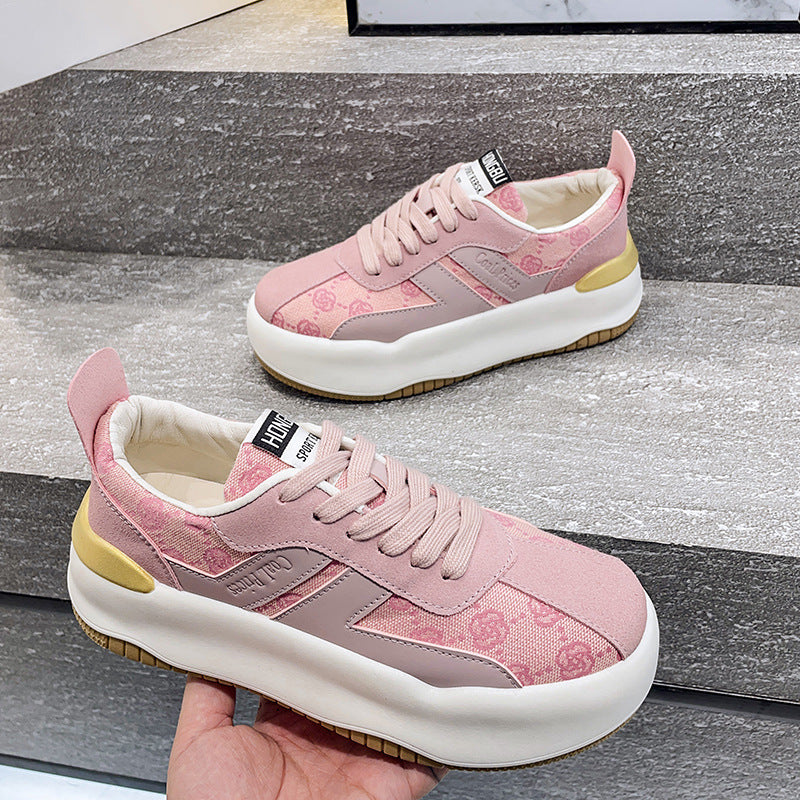 Dame Komfortable Sneakers med tyk plateau og åndbart overmateriale Stilla