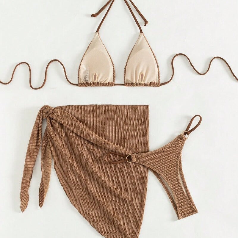 Dame Triangel-Bikini med Wrap Skirt Skovae