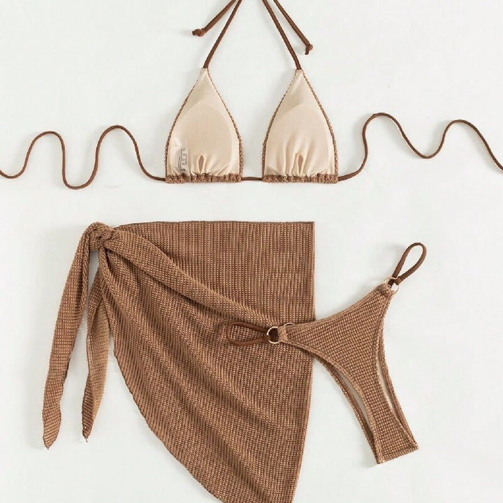 Dame Triangel-Bikini med Wrap Skirt Skovae