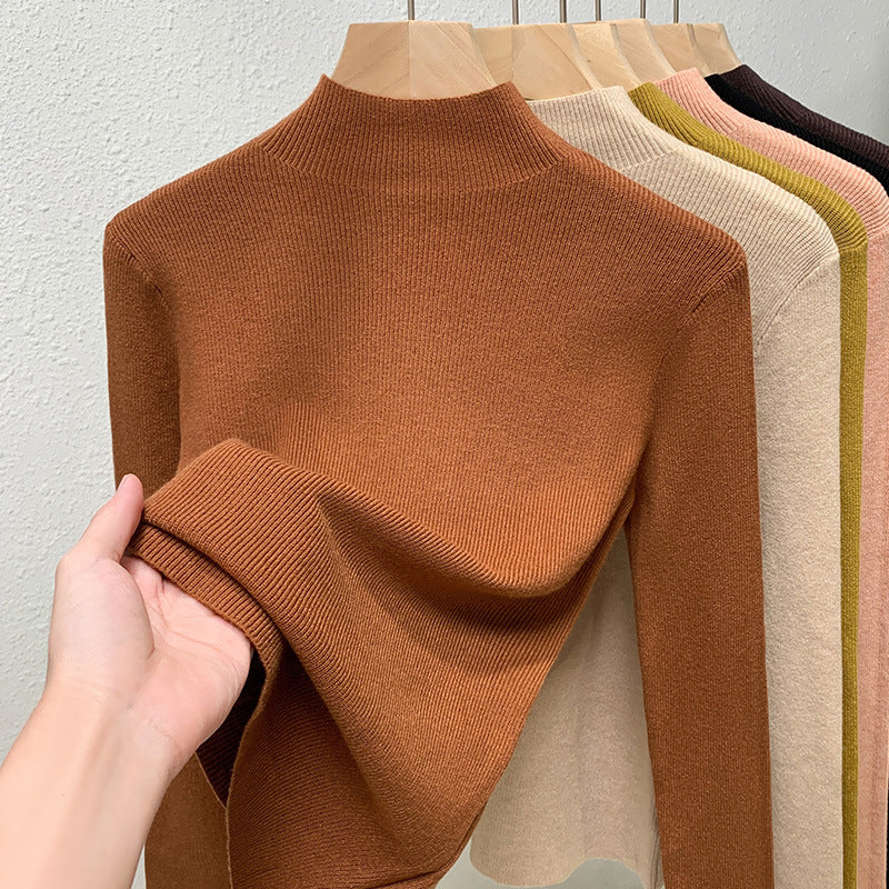 Dame rullekrave sweater i kvalitets ribstrik Stilla