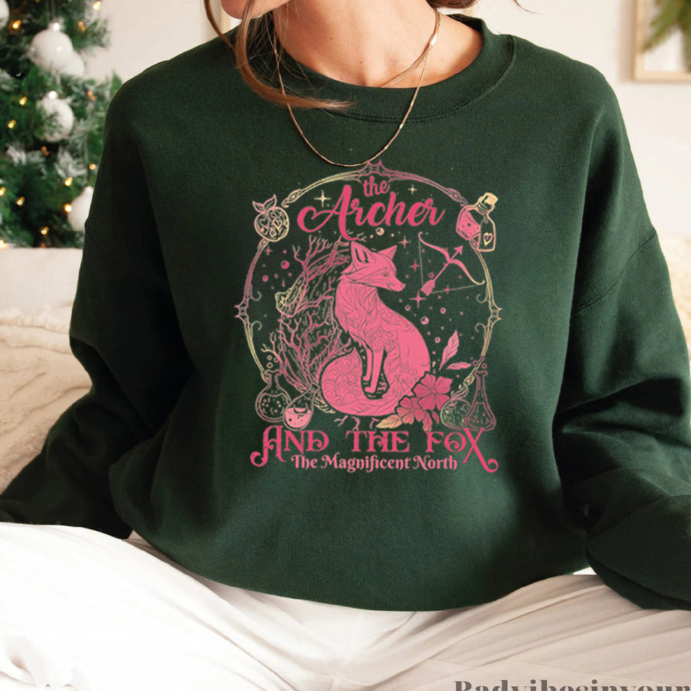 Dame sweatshirt med kreativt dyremotiv og inspirerende print Stilla