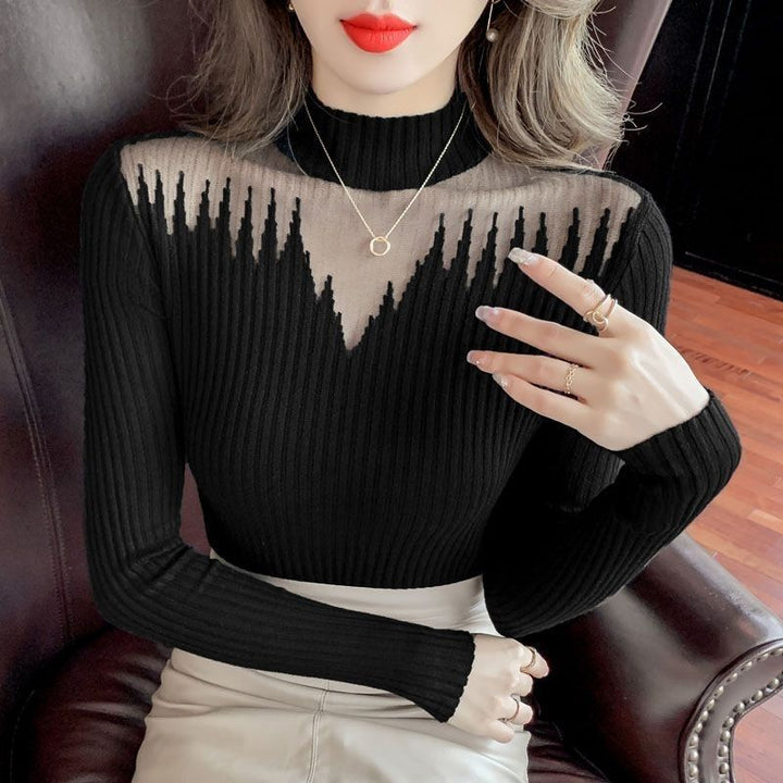 Kvindernes elegante sweater med transparente accenter Stilla