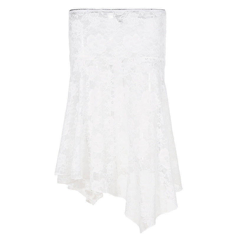 Dame elegant spidsrock med asymmetrisk snit Skovae